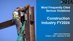 Most Frequently Cited Serious Violations - Oshaedne