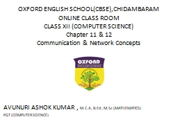 Communication and network concepts - Oxford English School