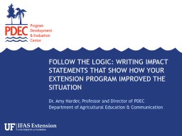 Follow the logic: writing impact statements that show how your ...