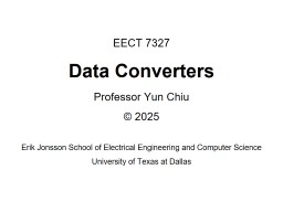 Introduction - EECT 7327 - Data Converters