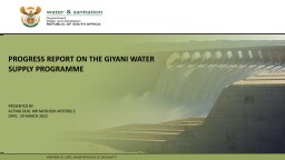 PROGRESS REPORT ON THE GIYANI WATER SUPPLY ...