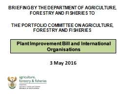Plant Improvement Bill [B15-2015]