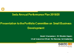 Seda 2019/20 Annual Performance plan Presentation