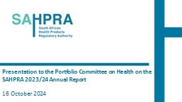 SAHPRA: 2023/24 Annual Report