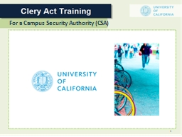 View the Clery Act training presentation - Police Department