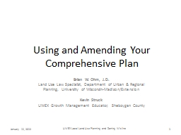 Using and Amending Your Comprehensive Plan