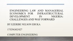ENGINEERING LAW AND MANAGERIAL ECONOMICS FOR FOR ...