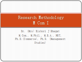 Research Methodology M Com II