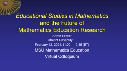 Educational Studies in Mathematics and the Future of Mathematics ...