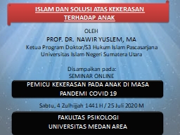 ISLAM DAN SOLUSI ATAS KEKERASAN TERHADAP ANAK