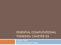 Essential Computational Thinking