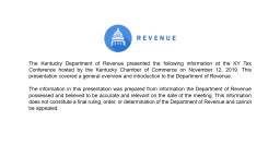 PowerPoint Presentation - Department of Revenue