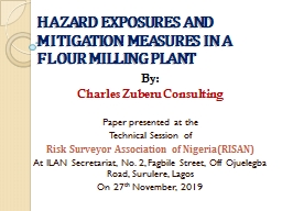 RISK ASSESSMENT OF FLOUR MILL PLANTS - RISAN