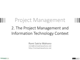 Project Management - RomiSatriaWahono.Net