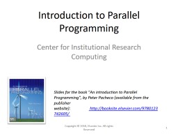 Introduction to Parallel Programming - Wsu