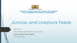 Juncao and Livestock Feeds - SDGs