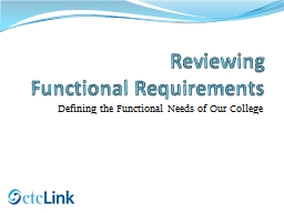 Functional Requirements - Seattle Central College