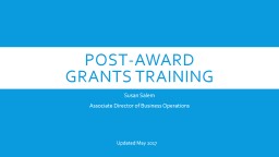Post-Award Grants Training (pptx) - Seattle Central College