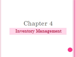 Chapter 4 Managing Inventory