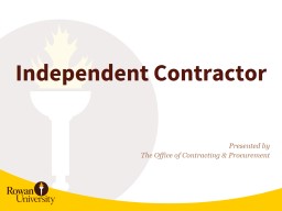Independent Contractor PowerPoint - Rowan Sites
