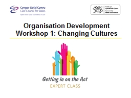 Workshop 1 – Changing Cultures - Social Care Wales