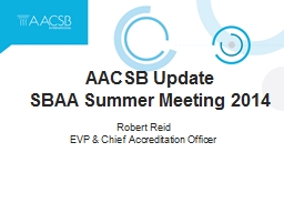 AACSB Update, by Robert Reid