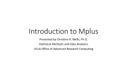 Introduction to Mplus - OARC Stats