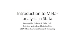 Introduction to Meta-analysis in Stata - OARC Stats