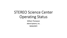 STEREO Science Center Operating Status - NASA