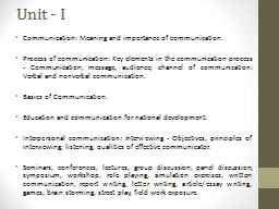 COMMUNICATION AND COUNSELLING - St. Philomena's College