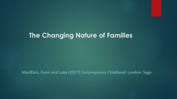 The Changing Nature of Families