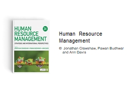 Human Resource Management: Strategic and International ... - Sage