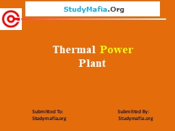 Thermal Power Plant PPT - StudyMafia