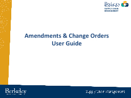 Amendment and/or Change Order Guide - Supply Chain Management