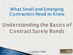 PowerPoint Presentation - SuretyLearn For Contractors