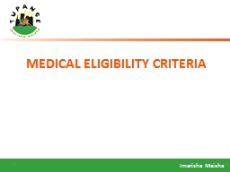 5 – WHO Medical Eligibility Criteria