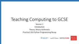 PowerPoint Presentation - Teaching London Computing