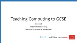 PowerPoint Presentation - Teaching London Computing