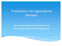Protections for Agricultural Workers