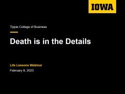 Example of the Presentation Title Slide - Tippie College of Business