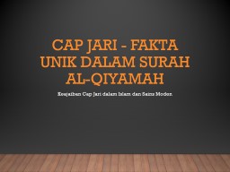 Cap Jari - Fakta Unik dalam Surah Al-Qiyamah
