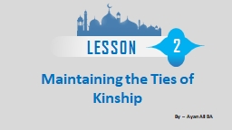 Maintaining the Ties of Kinship - Islamic Education