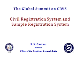 An update on Civil Registration System, Sample Registration ...