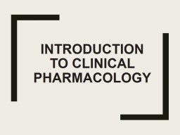 Clinical pharmacology