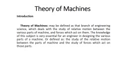Theory of Machines