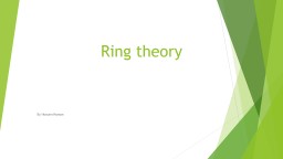 Ring theory