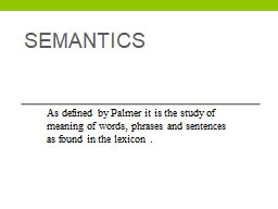 Semantics