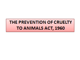 prevention of cruelty to animals act