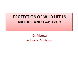 Protection of wild life in nature and captivity.