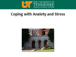 Coping with Stress and Anxiety